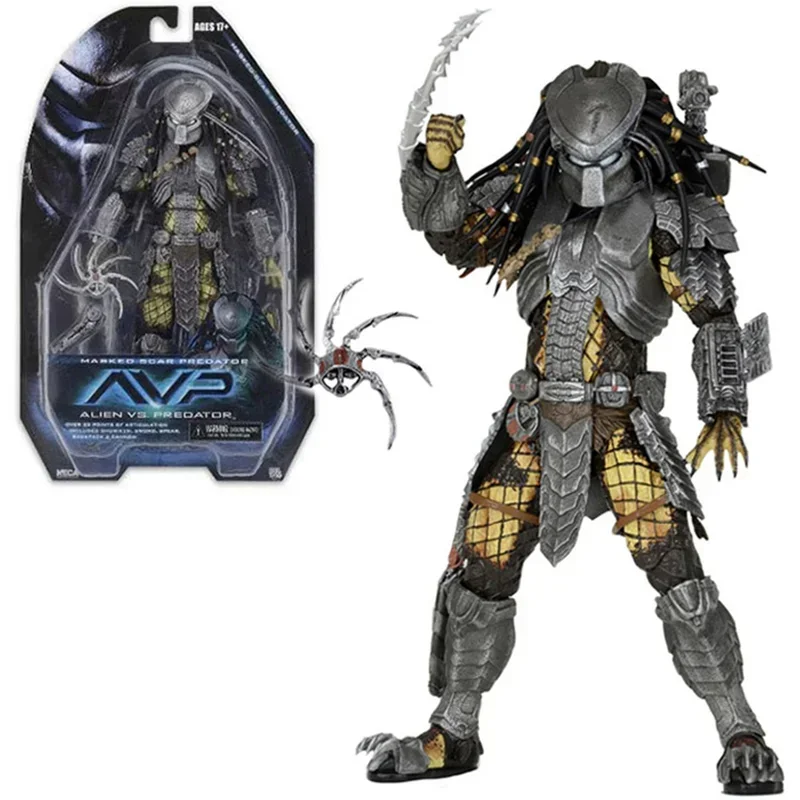 

18cm Masked Scar Avp Celtic Chopper Scar Action Figure Alien Predator Series Serpent Hunter Covenant Elder Predator Decor Toys