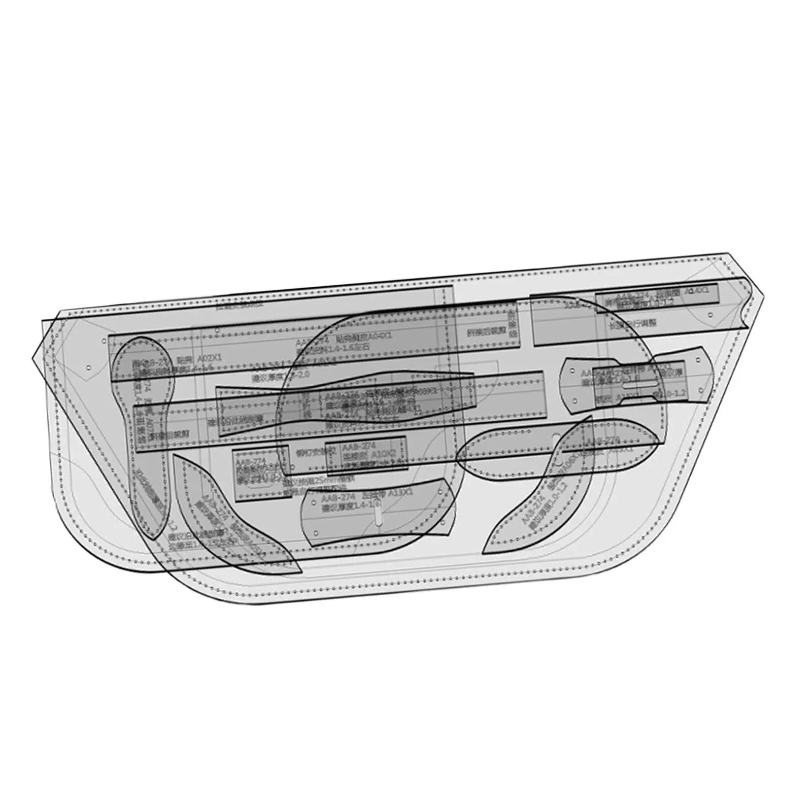 숄더백 아크릴 템플릿 템플릿 숄더백 DIY 공예용 수제 제작