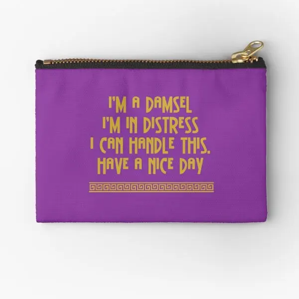 

I Am A Damsel Zipper Pouches Women Panties Cosmetic Bag Key Money Coin Small Packaging Storage Socks Pocket Men Underwear Pure