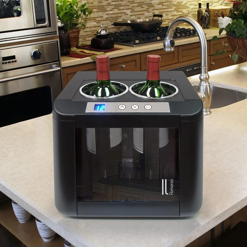 Vinotemp IL-OW002 Chiller Refrigerator Open Countertop Freestanding Design Electric Wine Cooler Adjustable Temperature Control