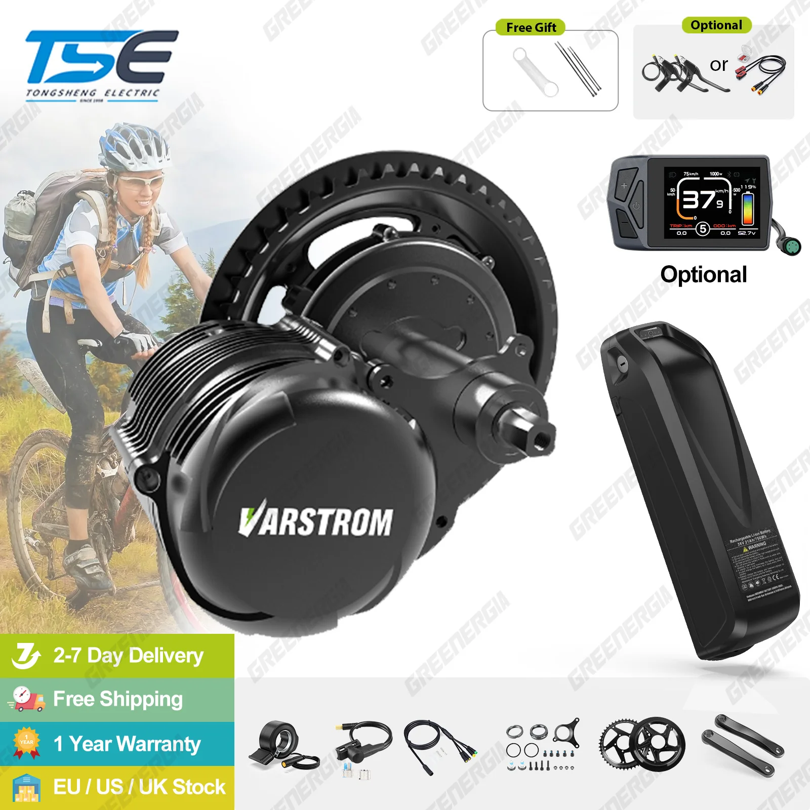 Varstrom TSDZ8 TSDZ2B ebike kit 48V 500W 750W 1000W TSDZ16