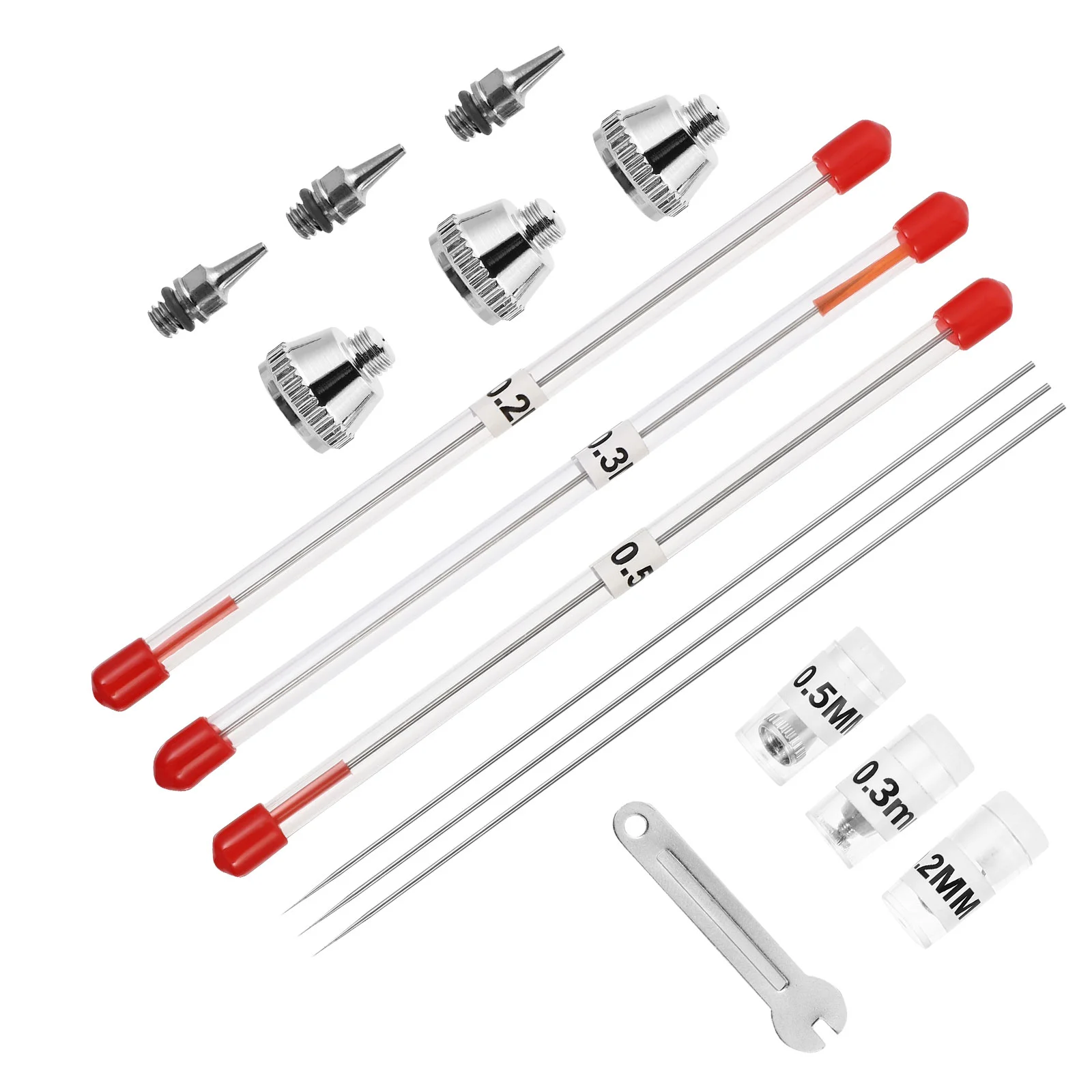세트 당 10PCs, 0. 에어브러시 깍지 팁 에어브러시 페인팅 기계 부착물, 5mm, 0. 에어브러시 분무기 에어브러시 세트, 2mm