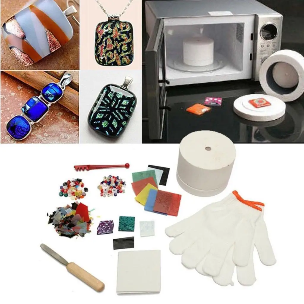 10x Microwave Kiln Kit for Fusing Glass Kiln-Large & 9 Accessory Kit Quality DIY Fusing Glass Jewelry Set