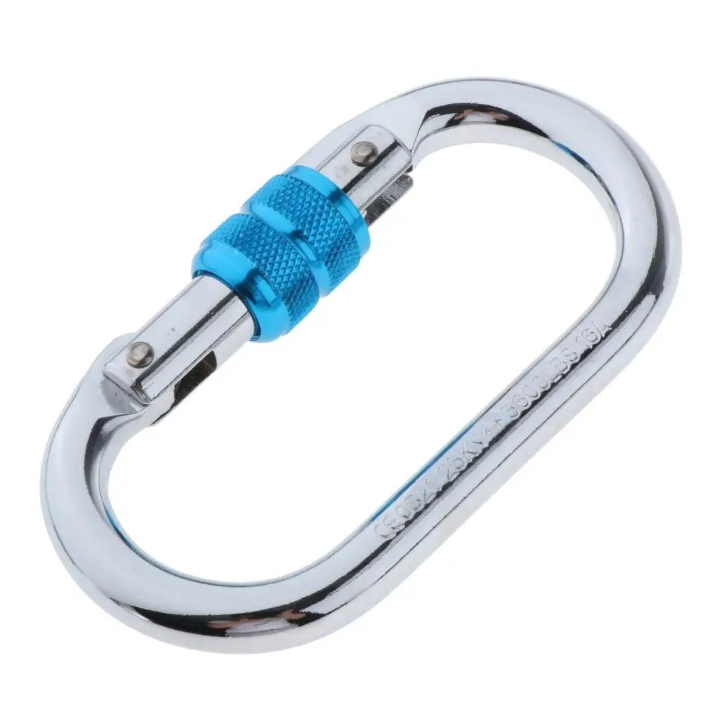 25KN Heavy Duty Locking Carabiner Aluminum Screw Lock Carabiner for Climbing Rescue Hammock Swing Outdoor & Work Safety​​