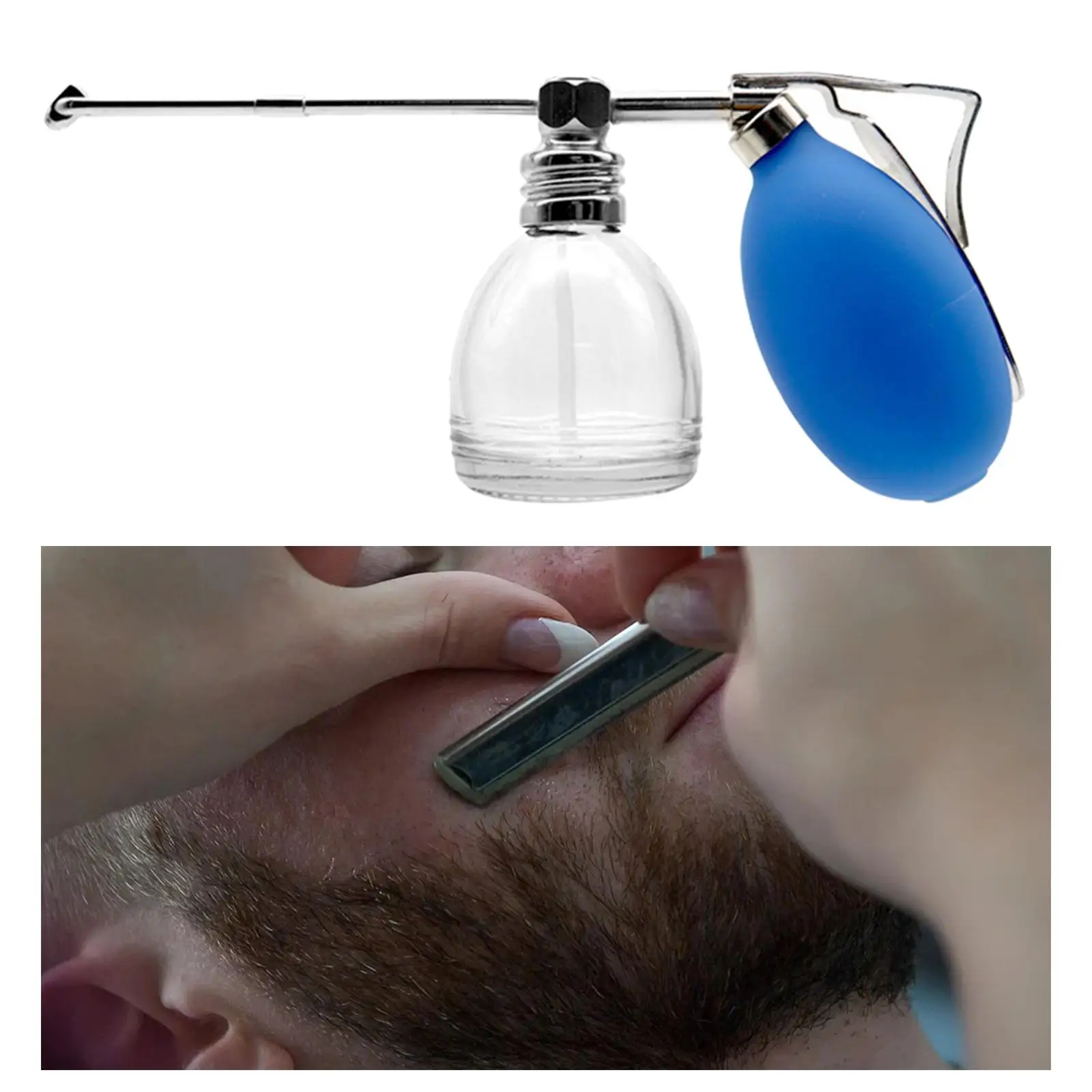 

Blower Puffer Barbers Talcum Spray Bottle Hair Fiber Applicator