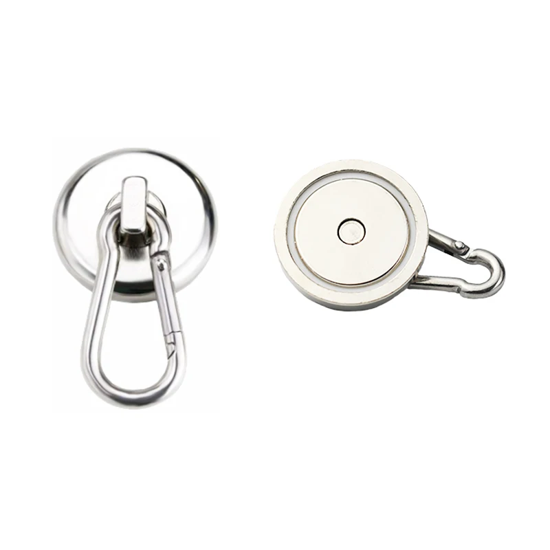 

Magnetic Hooks Strong Heavy Duty Neodymium Magnet Hooks With Swivel Carabiner Hook For Refrigerator 1pcs Magnetic Materials