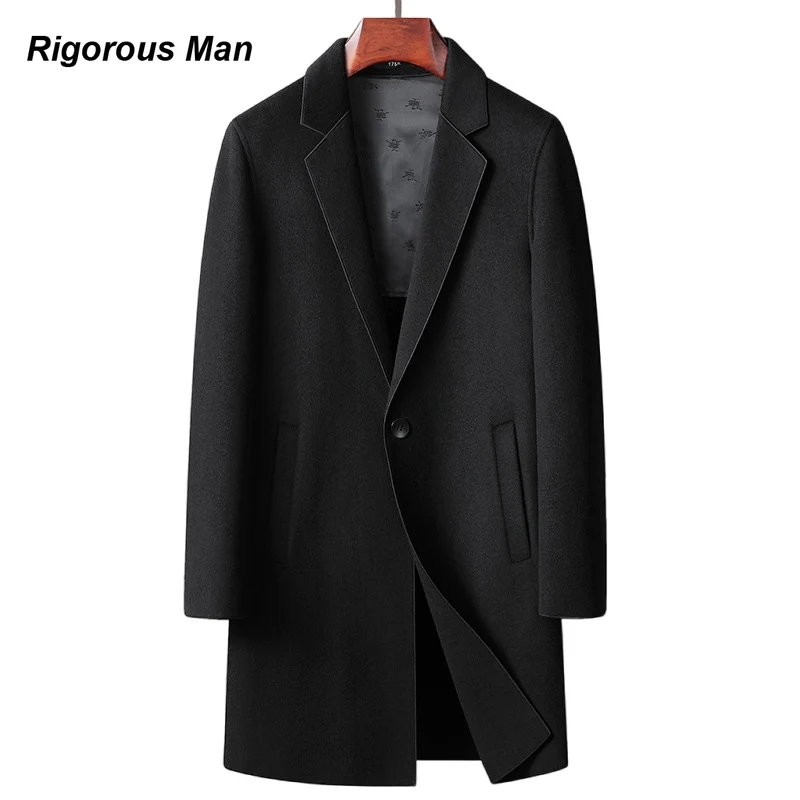 Men's clothes Autumn And Winter Medium and long section Woolen coat Large size Windbreaker main image 1