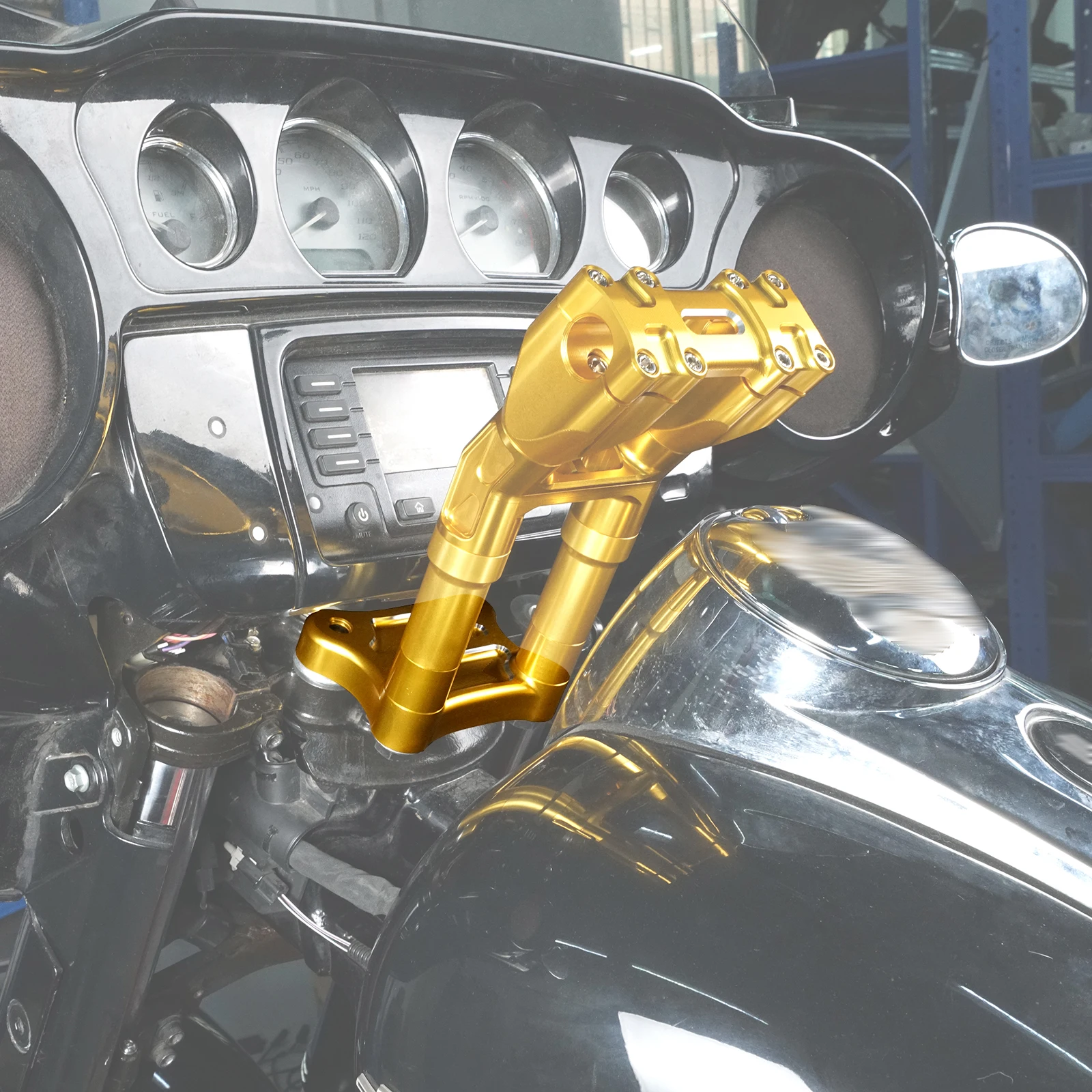 5–8,25 Zoll Rise Motorrad 1 Zoll Lenkererhöhungen für Harley Dyna Low Rider FXDL Wide Glide FXDWG 1993–2017 Fat Bob FXDF 2008–2017 – Detail 1