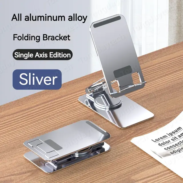 Supporto per telefono da scrivania in alluminio, rotazione a 360°, pieghevole, in metallo, per iPad, iPhone 13, 12, 11 Pro Max, Xiaomi, Samsung S22, S21_voghion.com