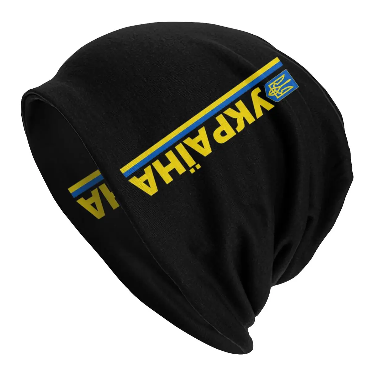 

Ukrayina Tryzub Of Ukraine Ukrainian Flag Bonnet Beanie Knitting Hat Men Women Fashion Warm Winter Skullies Beanies Cap for Ski