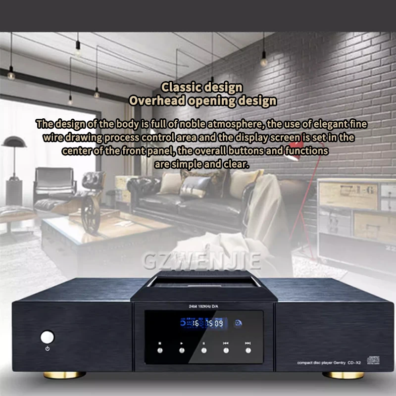 Lossless HIFI CD Player Household OPA2604 Operational Amplifier DTS CD Music Player 24bit 192KHz Decoding XLR Outputs