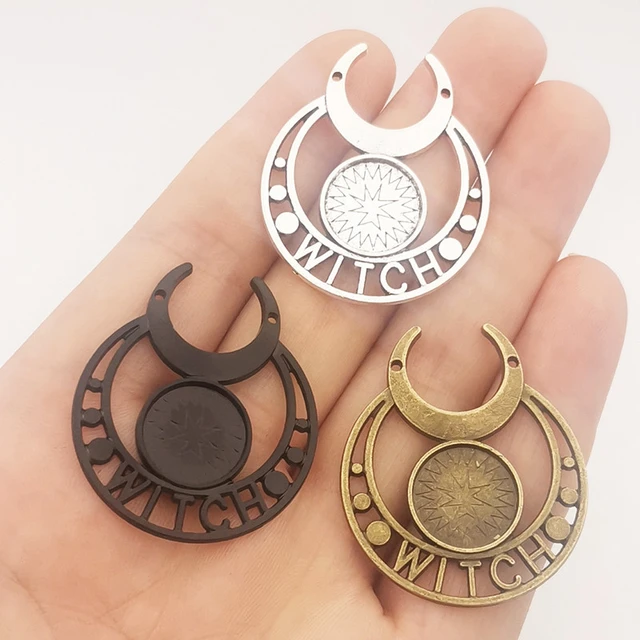 5pcs Yoga Goddess Charms Pendant Charm Pagan Jewelry Wicca Witchy Charms  for Women Yoga Nymph Accessories - (Metal Color: 1)