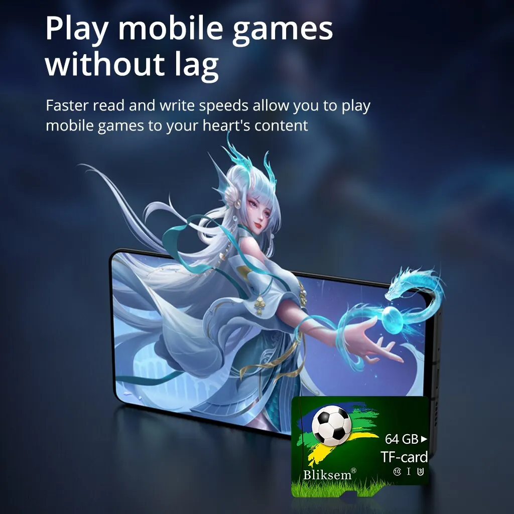 Bliksem 미니 SD 카드, 64GB A1 메모리 카드, 감시 장비, 휴대폰 컴퓨터, 고속 TF 카드, 64G U3