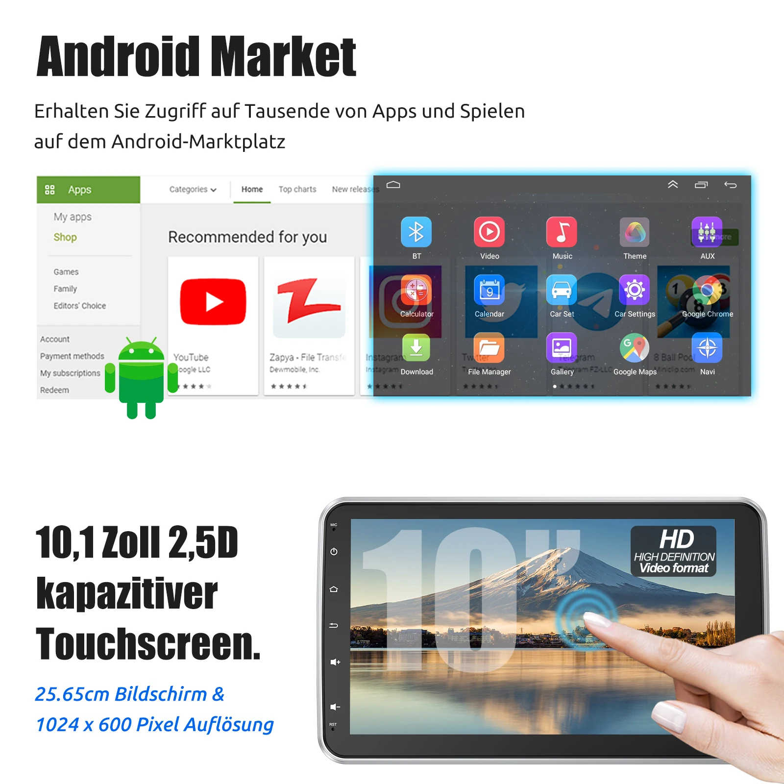 ESSSGOO 6 + 128G Android 14 GPS Navi 360 Rotierenden Bildschirm Universal Auto Stereo Radio 8 Core Carplay Android Auto 4G WiFi DSP BT AM – Detail 3