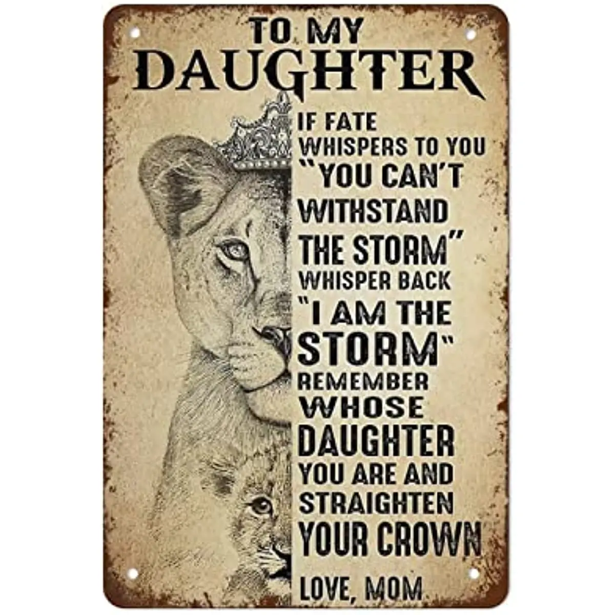 

New Lion to My Daughter Poster You Can't Withstand The Storm Whisper Back I Am The Storm Vintage Poster Mother Daughter Gift