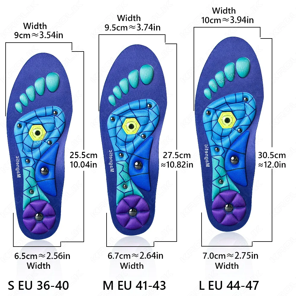 Plantillas magnéticas de soporte para arco de acupresión, masaje para aliviar el dolor en el pie, plantillas adelgazantes magnéticas, mejorar la circulación sanguínea 6