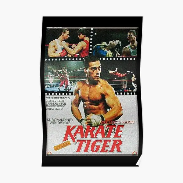 

Картина с изображением Ван Дамме карате и тигра, настенный постер с винтажным принтом, роспись, Декор для дома, комнаты, забавное современное искусство, без рамки