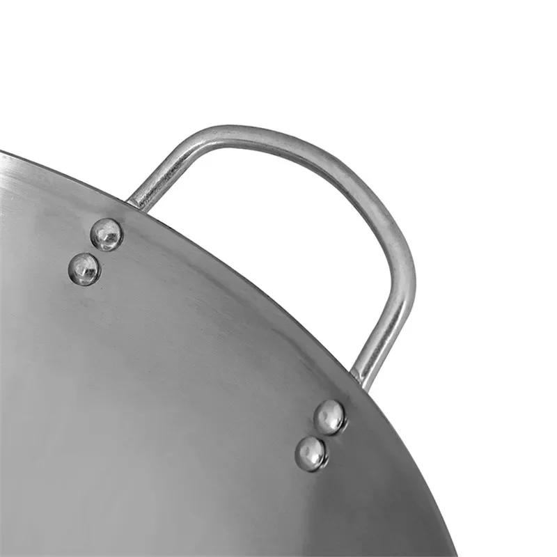 Iron Non-coating Woks Gas Cooker Traditional Handmade Pot Huge Manual Forging Wok With Binaural 34/40cm Double Ear Chef Fry Wok Cast Iron Wok Iron Wok