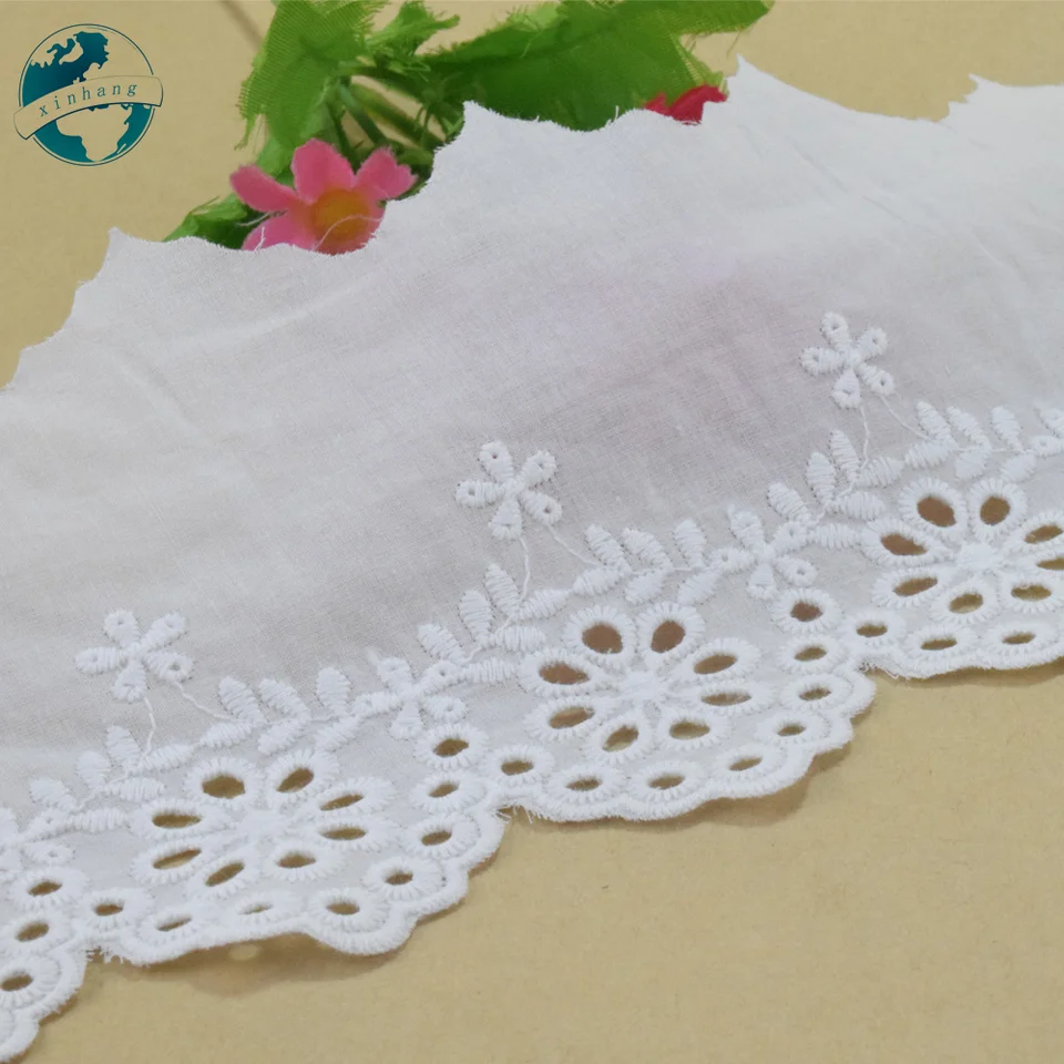 HERZWILD Ruban De Dentelle En Coton - 20 M - Blanc - Style Vintage - Dentelle Au Crochet - Ruban Décoratif En Dentelle Pour Couture, Artisanat, Mariage, Décoration - 20 M - Blanc