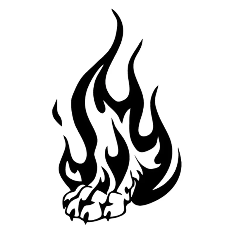 

Tribal Tattoo Fire Flame Wolf Paw Cartoon Vinyl Car Sticker Waterproof Decals Can Be Attached To Any Flat Surface,13cm*7cm