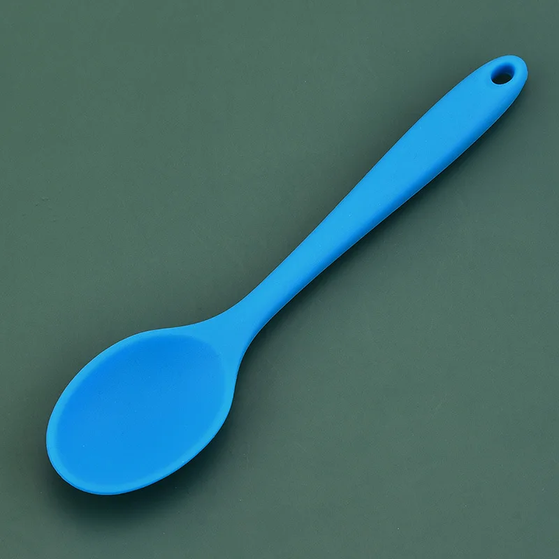Silicone Spoon Heat Resistant Easy To Clean Non-stick Rice Spoons High Temperature Spoon Tableware Utensil Kitchen Tool 8 Colors