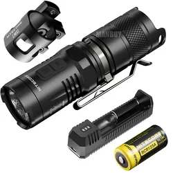 Wholesale Nitecore MT10C+ LMA1 Helmet Mount+ Charger+ Rechargeable Battery 920LM CREE LED Portable Tactical Flashlight EDC Torch