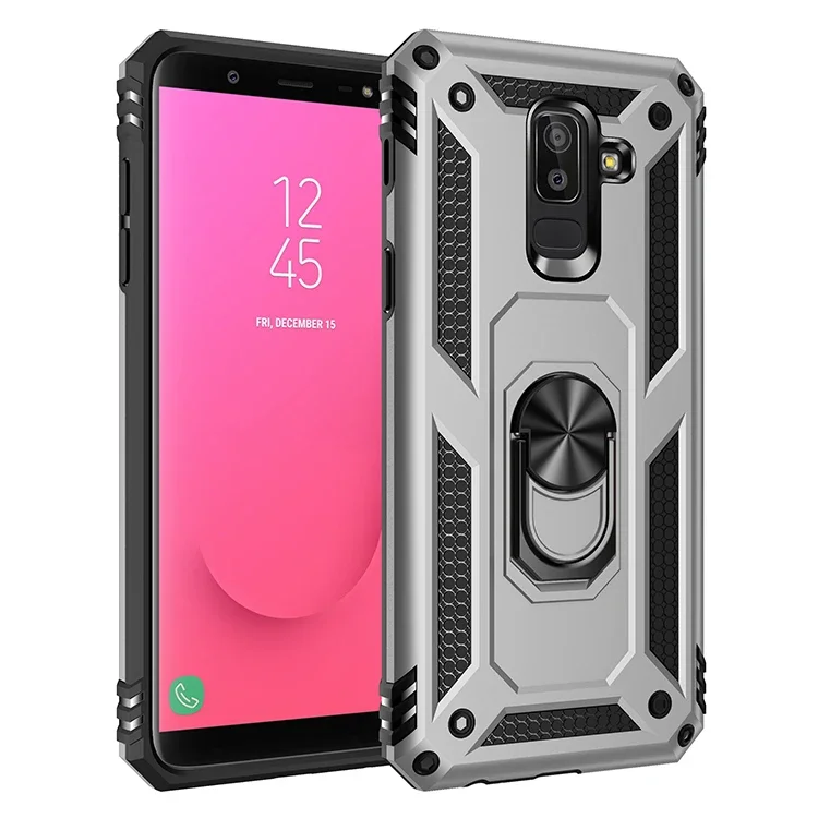Enhanced Shockproof Armor Case with Magnet Car Holder and Ring Stand