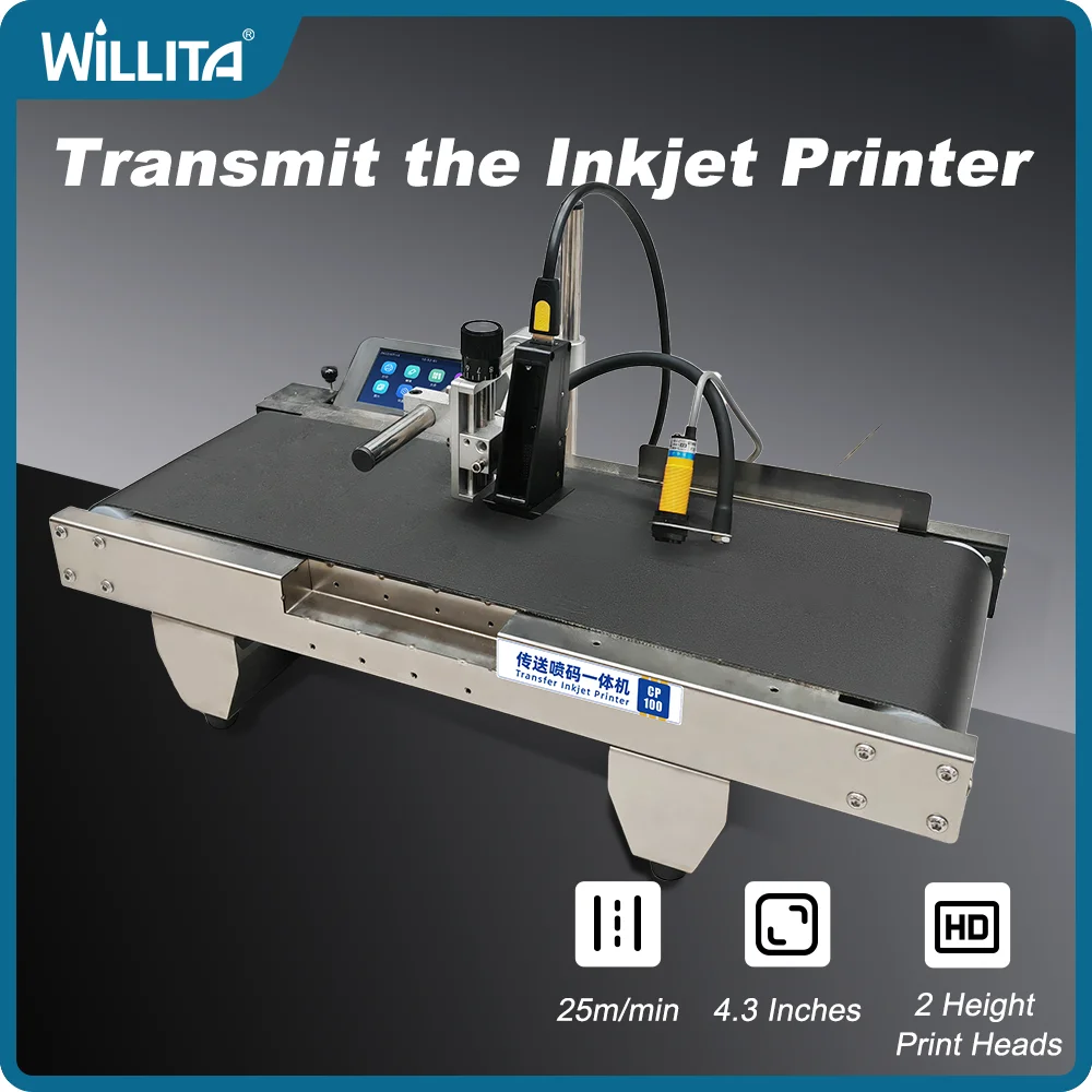 윌리타 CP100 온라인 잉크젯 프린터, 컨베이어 벨트 연속 코딩 기계(유통기한..