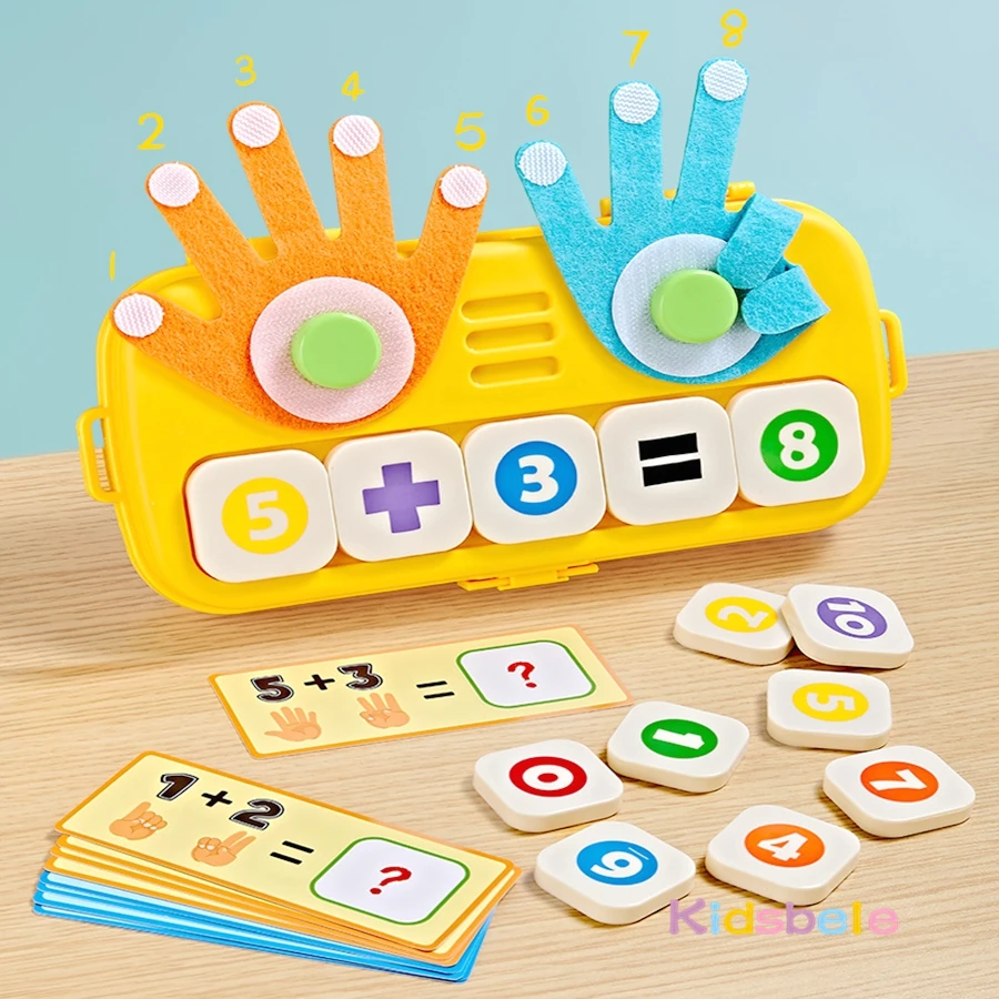 손가락 계산 수학 학습 장난감 조기 교육 몬테소리 장난감 유치원 산술 교육 보조 소년 소녀를위한 생일 선물
