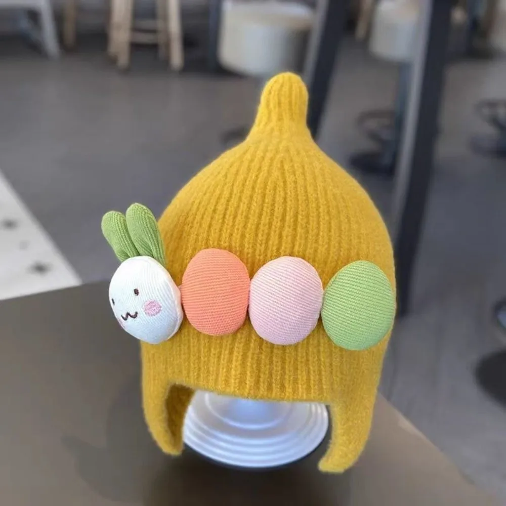 Winter Kids Beanie Cap Ear Protection Windproof Cartoon Knitted Hat