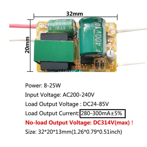 LED 드라이버 8W 18W 25W 36W 50W 300mA 250mA LED 비 절연 정전류 변압기 AC-DC 컨버터, 전원 장치 장치 7