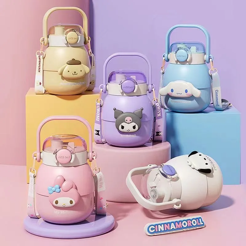 

700Ml Kawaii Sanrio My Melody Kuromi Thermos Mug Cute Cartoon 316 Stainless Steel Portable Travel Water Bottle Kawaii Cups Gift