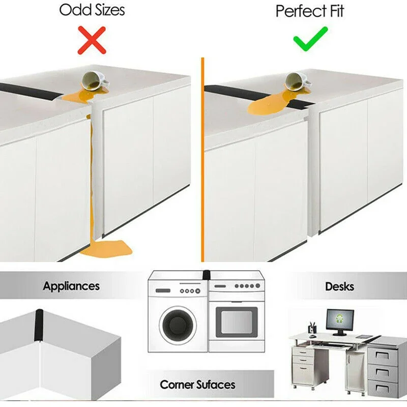 Sealing Strip Rubber Seal Strip Silicone Seal Strip Kitchen Stove Counter Gap Cover T-shaped Silicone Rubber Strip Oil Proof Slit Filler Heat Resistant Mat Dustproof