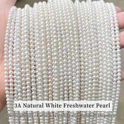 High - Quality Pure White Freshwater Pearl Beads with High Luster - 4 - 5mm about 85pcs (3A White Pearl)