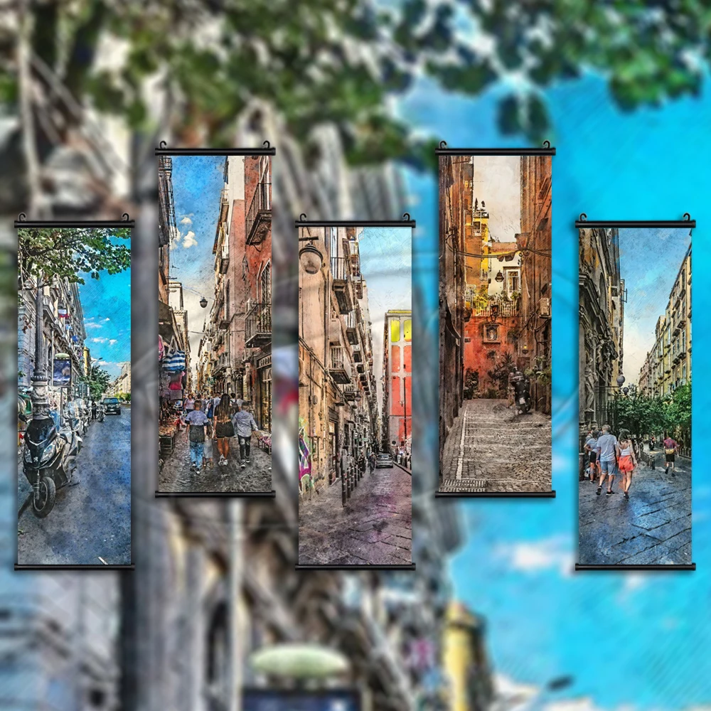 

Cities Italy Poster Art Building Hanging Scrolls Mural Canvas Painting Wall Picture Living Room Child Bedroom Home Decoration