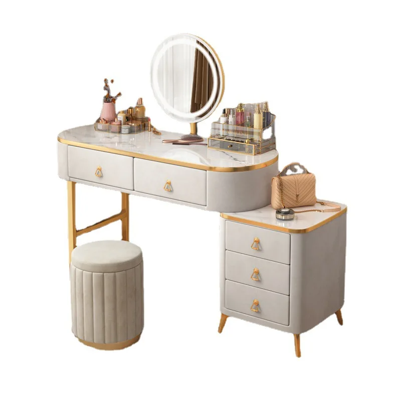 

Modern and minimalist bedroom, bedside table, dressing table