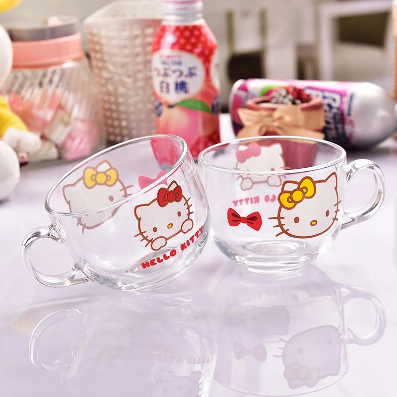 Een nacht leugenaar Bridge pier Sanrio Hello Kitty Mok Glas Drinkbeker Met Deksel Kinderen Melk Water Fles  Meisjes Koffie Tumbler Ontbijt Glazen Clear Cups _ - AliExpress Mobile