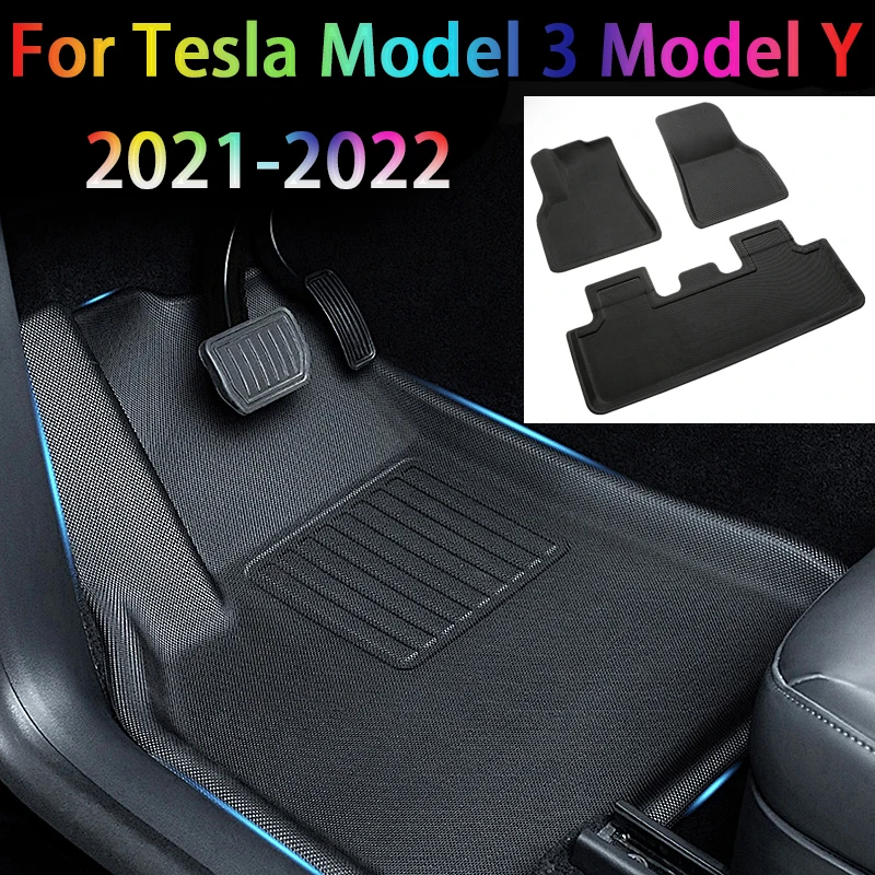 Полное окружение специальный коврик для ног 2020-2022 Tesla Model 3/Y водонепроницаемый