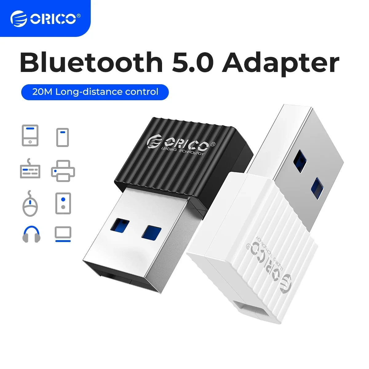 Orico Usb Bluetooth 5.0 Adapter Dongle Mini Draadloze Muis Muziek Audio Ontvanger Zender Voor Pc Speaker Muis Laptop