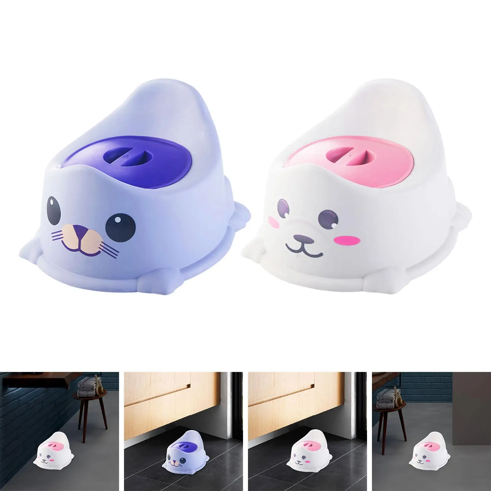 Baby Potty Training Chair Travel Easy to Clean AntiSlip with Lid for Boys Girls with Handle Splashing Guard Lovely Animal Potty