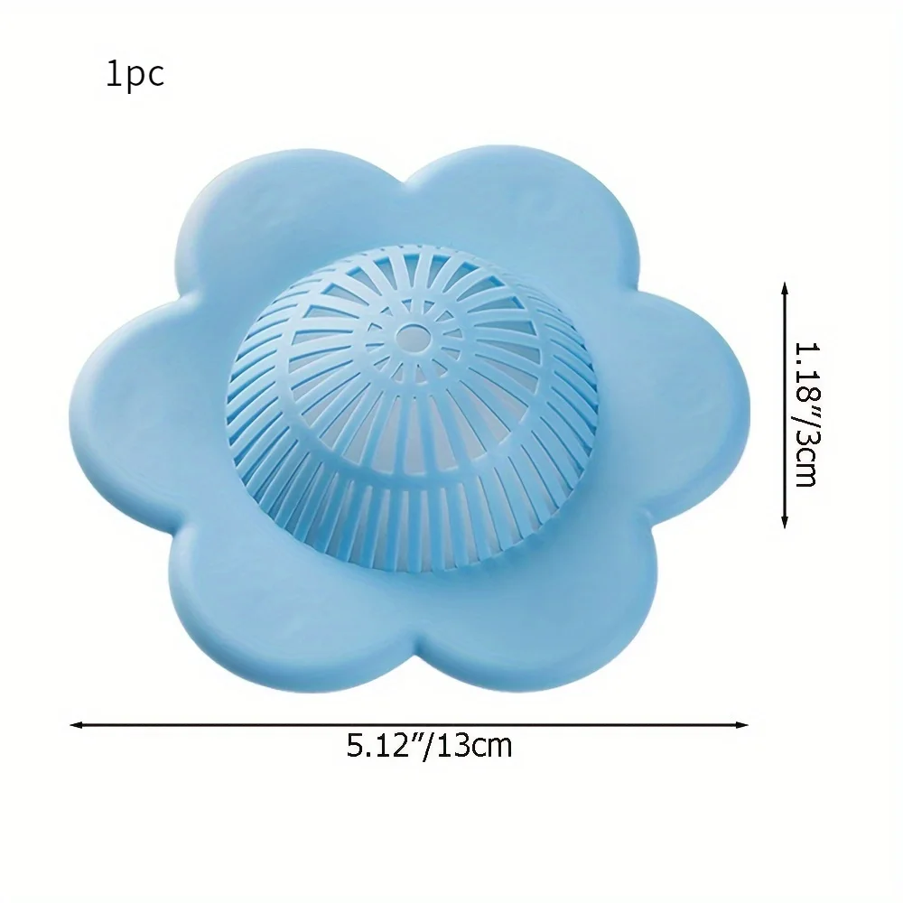 1PC Silicone Hair Catcher Drain Cover No Electricity Needed with Suction Cup Plastic Hair Blocker for Bathtub and Shower