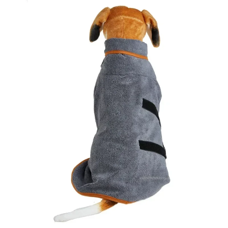 Pet Bathrobe Fast Drying Towel Microfiber Absorbent Soft Bath Robe Adjustable Towel Grooming Coat For Small Medium Large Dog pet towel