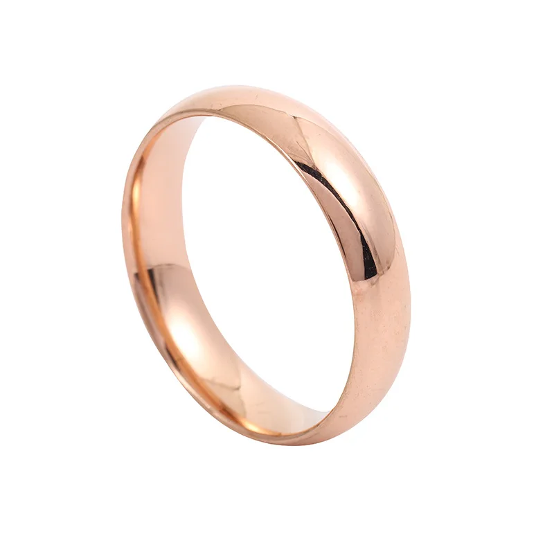 Classic Luxury 4mm Arc Smooth Titanium Ring Steel Couple Stainless Exquisite Custom Jewelry Party Gift Various Colors Available 4