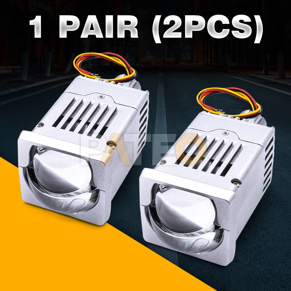 Projecteur Lentille Bi LED 2.5 Po Kit De Conversion Phare De Voiture Faisceau Haut-Bas 6000K Blanc Pour H1 H4 H7 HB3 HB4 D1 Support Voitures