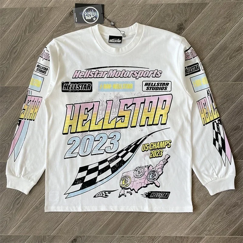 

Футболка 24ss Brain Racer с длинным рукавом для мужчин и женщин, оверсайз, из чистого хлопка, лучшее качество, 1:1