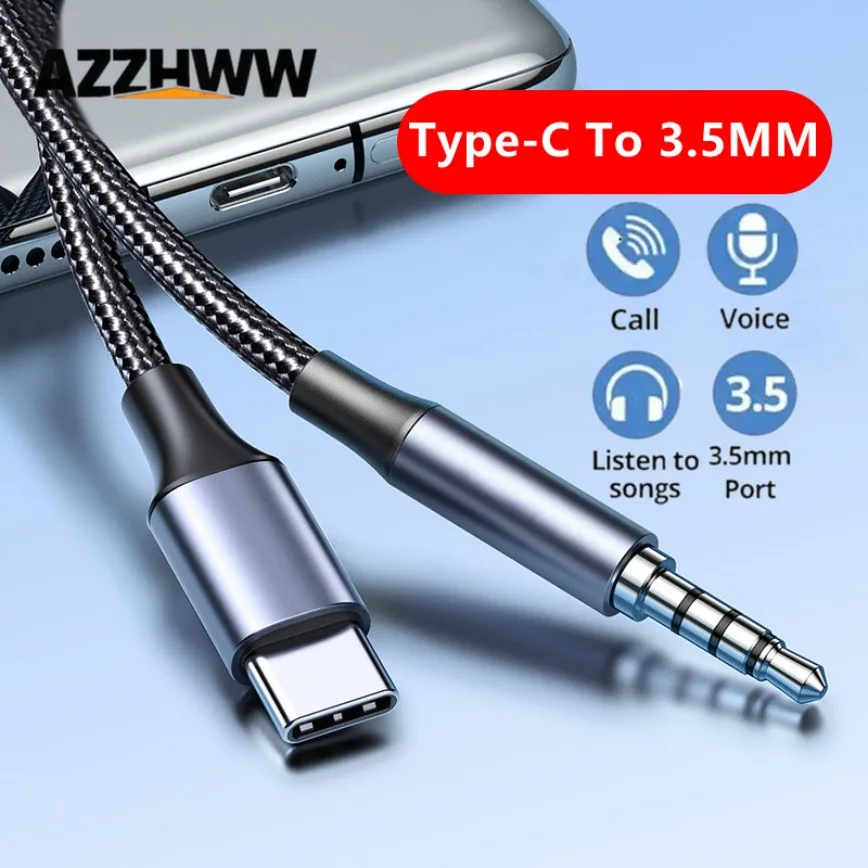 Premium USB-C to 3.5mm Audio Cable - High-Fidelity Sound Adapter for Earphones, Speakers, and Car Stereo (Available in 1m, 1.5m, 2m Lengths)