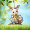 Easter Bunny Acrylic 2D Pendant Keychain Car Rearview Mirror Accessories Backpack Small Pendant Easter Party Decorations 3