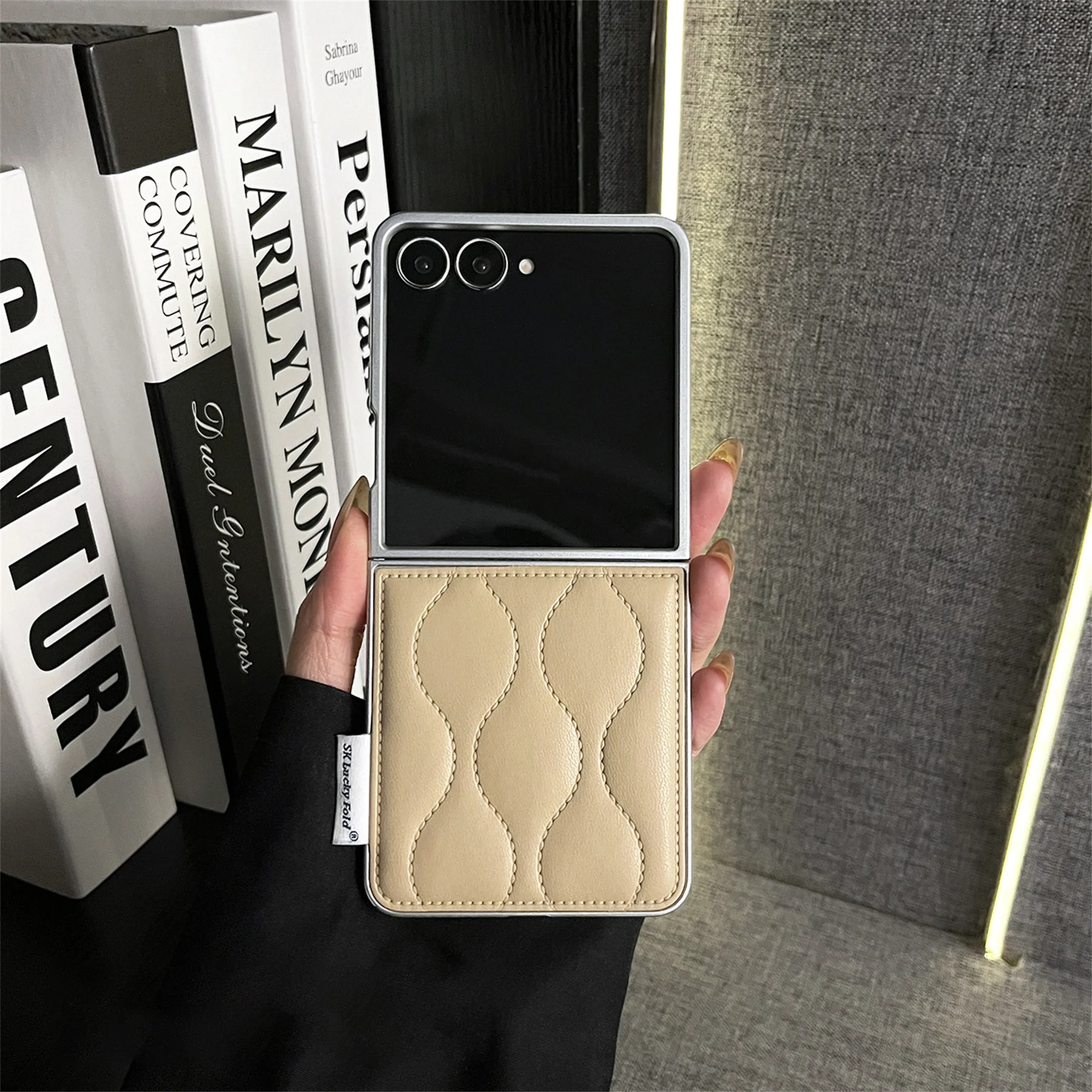 Luxury Solid Color Wave Design Phone Case - White, Black, Pink, Khaki