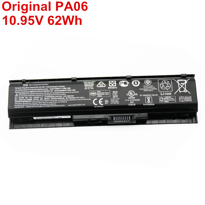 

10.95V 62Wh New Li-ion Laptop batteries PA06 For HP Omen 17 17-w000 17-w200 17-ab000 17t-ab200 HSTNN-DB7K 849571-241 849911-850