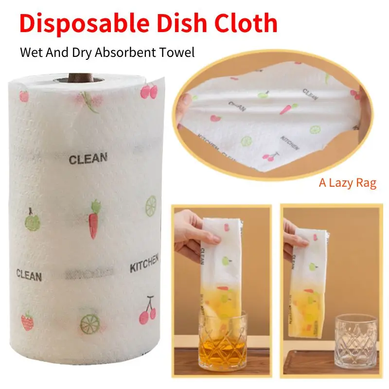 50/100/200pcs One-time Lazy Rag Multifunctional Kitchen Paper Wet And ...